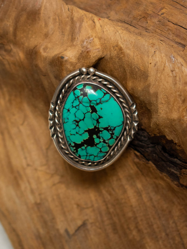 Vintage Antique Navajo Sterling Silver + Organic Turquoise Ring Size 10 - We Thieves