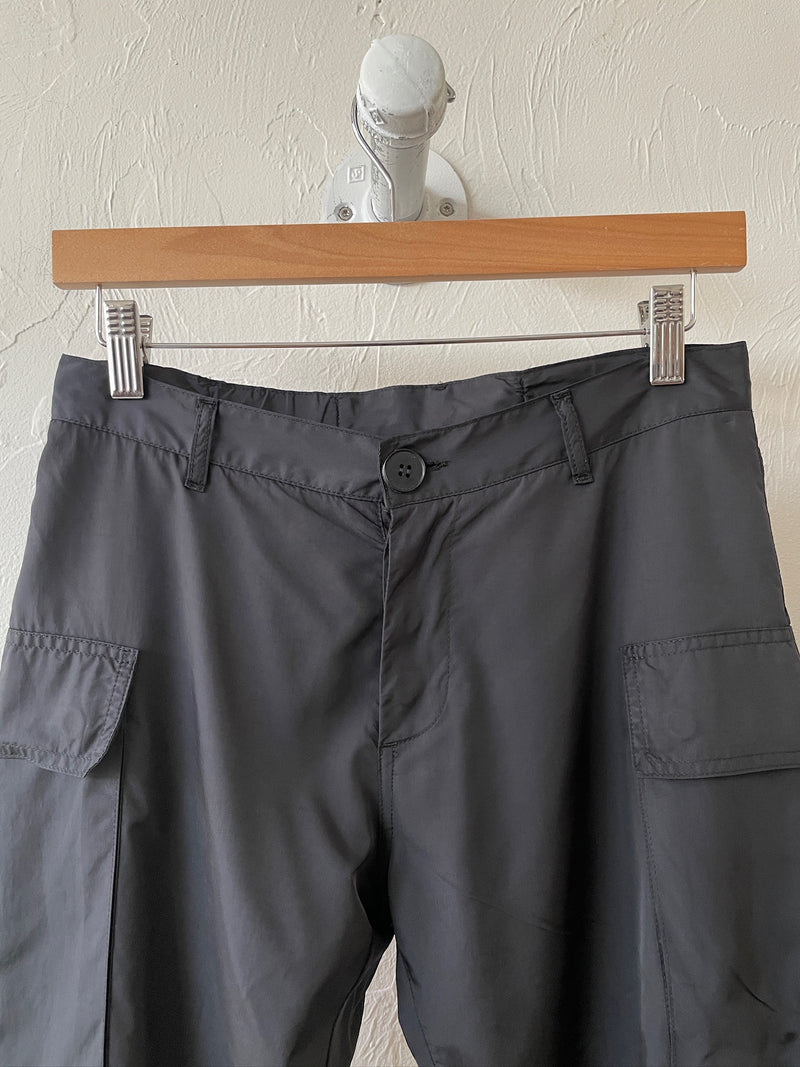 Vintage 90s Helmut Lang Black Nylon High-Waisted Pants M - We Thieves