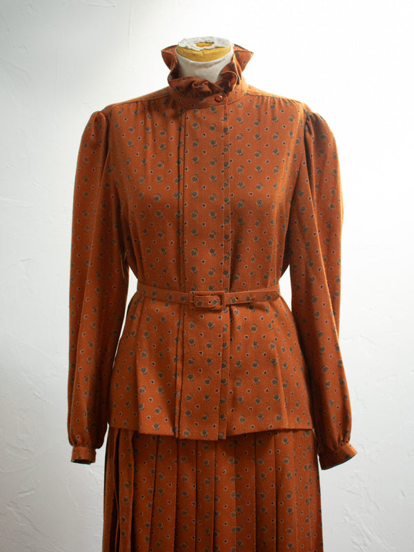 Vintage 1980s Albert Nipon Wool Autumnal Blouse Large - We Thieves
