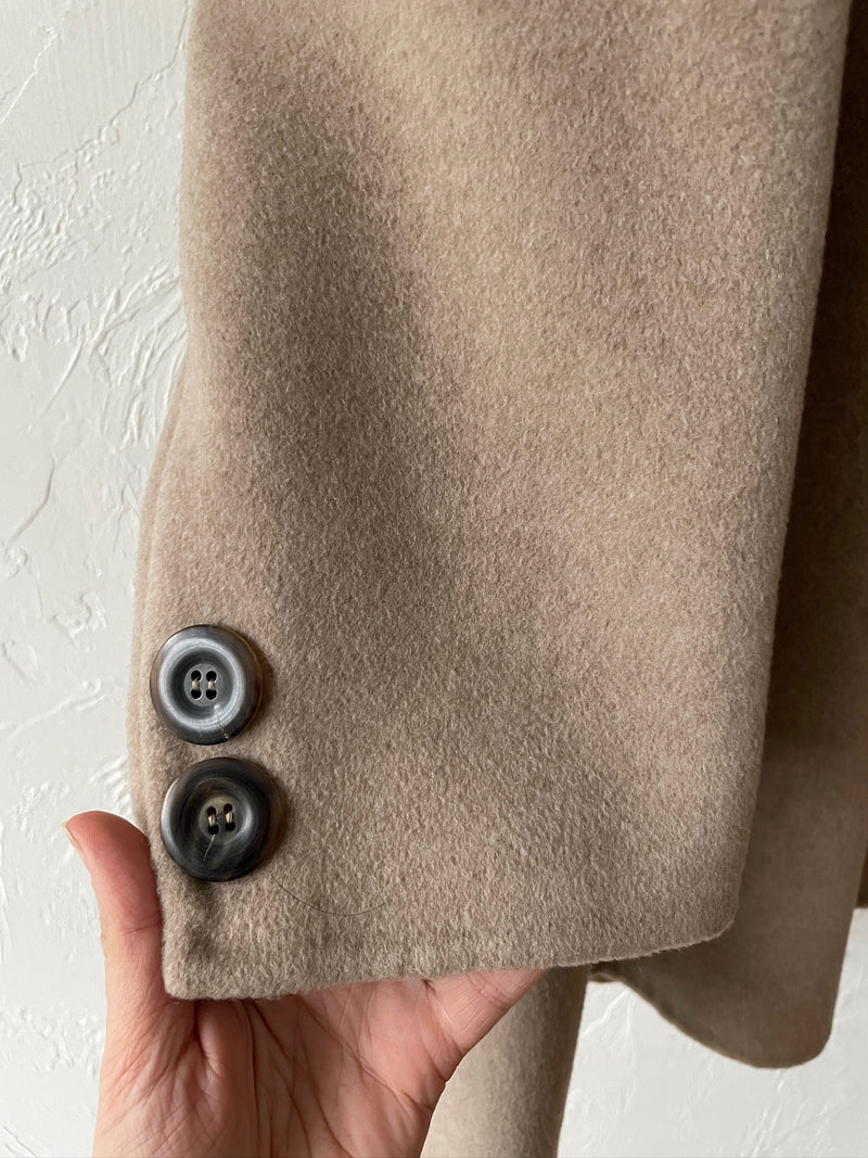 Vintage Akris Beige Cashmere A-Line Car Coat S