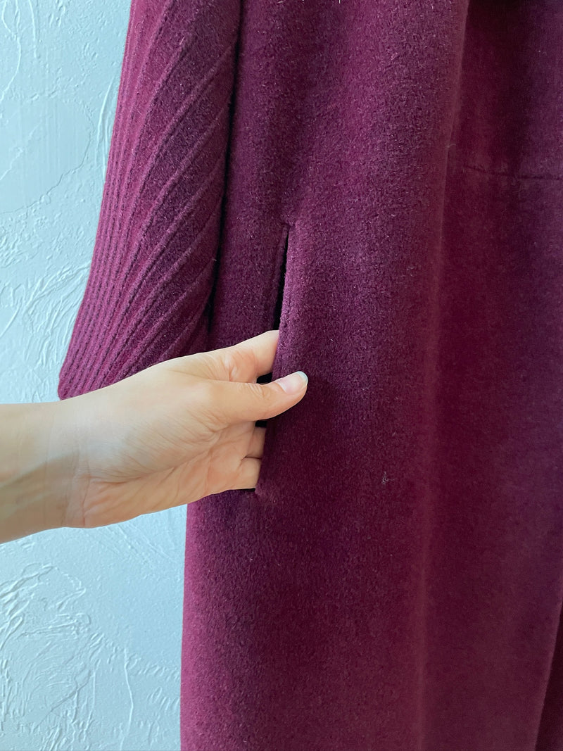 Vintage 50s Lilli Ann Burgundy French Wool Coat L