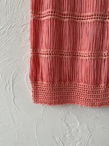 Vintage Coral Pink Fringe Knit Sleeveless Top M/L - We Thieves