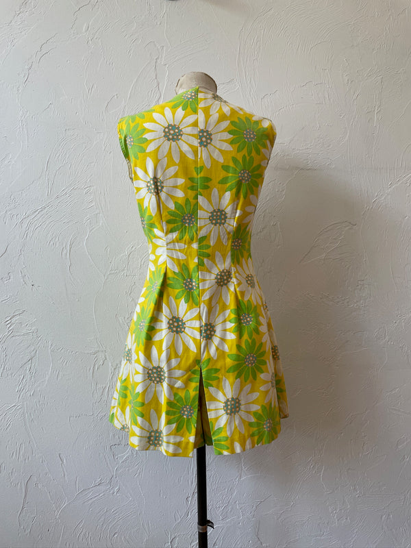 Vintage 60s Yellow & Lime Floral Romper S - We Thieves
