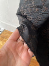 Vintage 2005 Lanvin Black & Brown Floral Jacquard Skirt M
