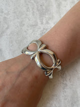 Vintage Navajo Artisan Signed Sterling Silver Cuff - We Thieves
