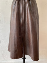 Vintage 1980s Will Ettno Cross Back Leather Dress Brown M