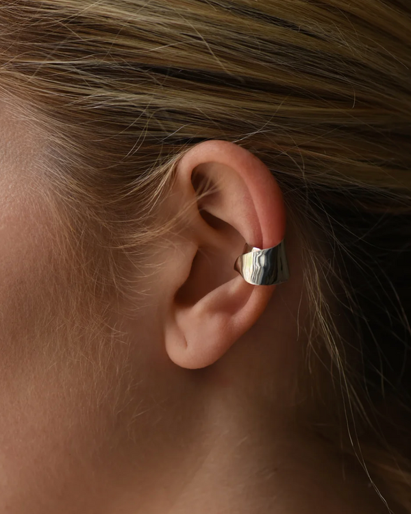 Organic Wide Ear Cuff in Sterling Silver - We Thieves
