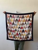 Vintage Archival Ferragamo Shoe Print Silk Scarf