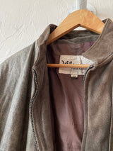 Vintage 1980s Wilson's Taupe Leather & Suede Jacket M/L