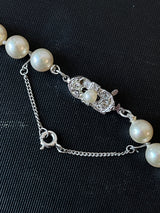 Vintage 5mm Majorica Pearl Necklace with Sterling Silver Chain - We Thieves