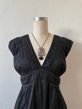Vintage Calypso Black Silk Midi A-line Dress S - We Thieves