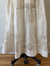 Vintage Antique Couture Linen + Lace Occasional Maxi Dress S/M - We Thieves