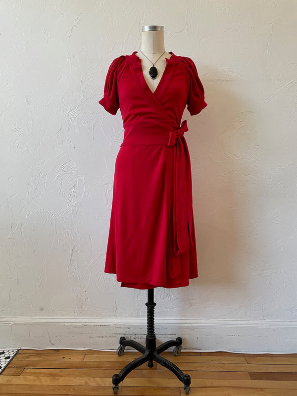 Vintage Diane Von Furstenburg Red Wool Wrap Dress S/M - We Thieves