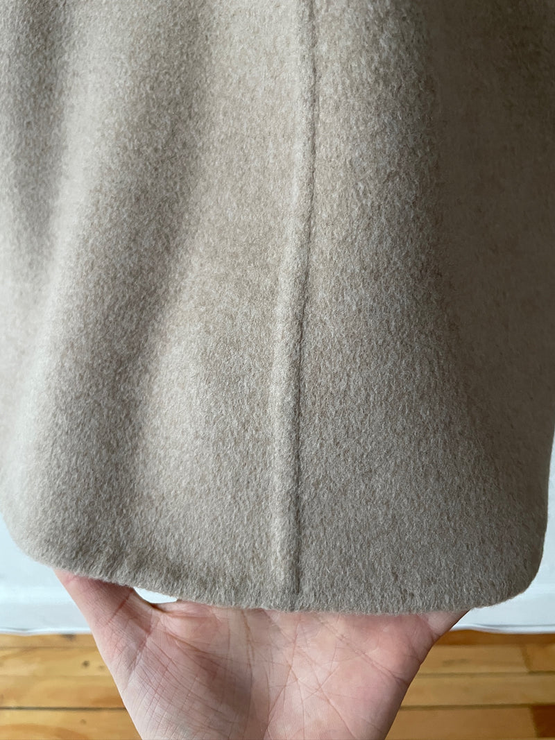 Vintage Akris Beige Cashmere A-Line Car Coat S