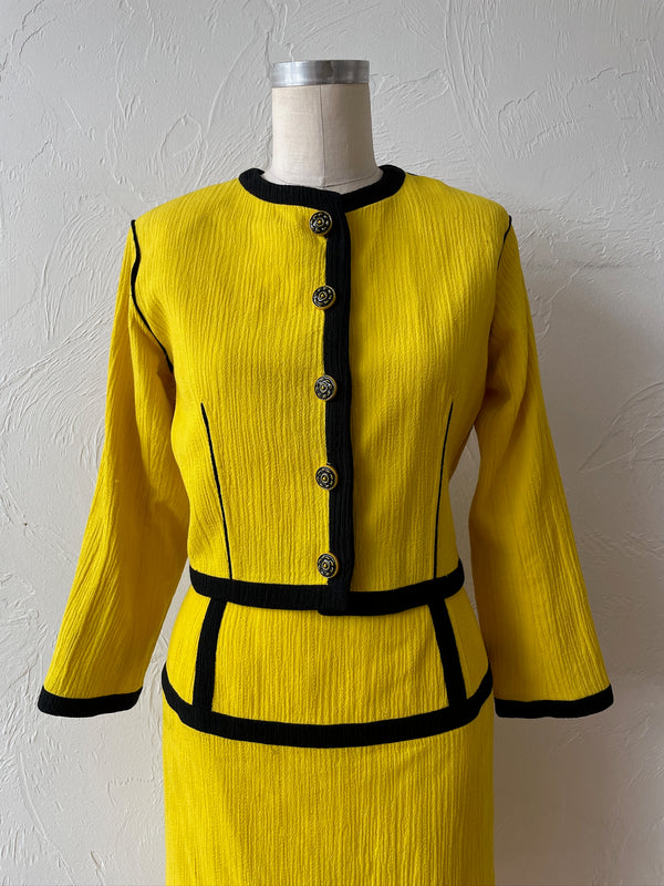 Vintage Ungaro Black & Yellow Crop Blazer S/M - We Thieves
