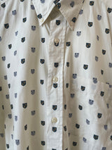Vintage Oscar de la Renta White Crest Print Button Down M - We Thieves
