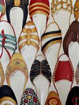 Vintage Archival Ferragamo Shoe Print Silk Scarf