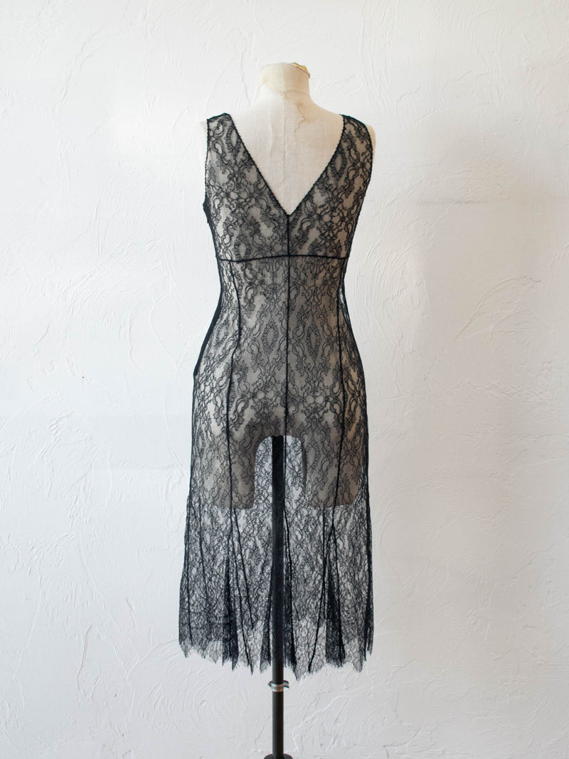 Vintage Max Mara Sleeveless Lace Little Black Dress S - We Thieves