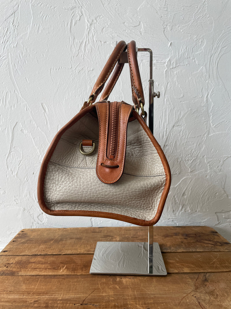 Vintage Dooney & Bourke Cream Pebbled Leather Doctor Bag - We Thieves