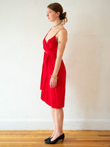 Vintage 1970s/80s Basha E New York Red Silk Disco Dress XS/S - We Thieves