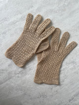 Vintage Edwardian Small Beige Crochet Gloves - We Thieves