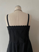 Vintage Tiered Black Embroidered Slip Dress M - We Thieves