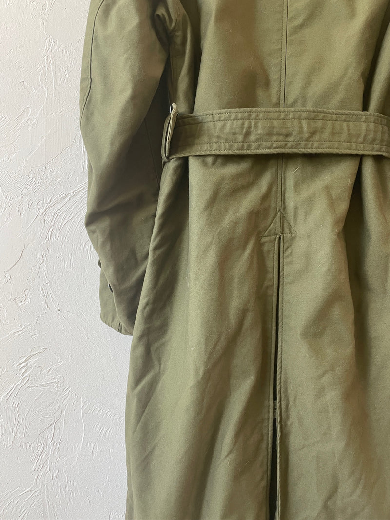 Vintage Military OG-107 Green Belted Trench Coat w/ Removable Lining S - We Thieves