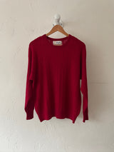 Vintage Pringle of Scotland Red Wool Cableknit Sweater M/L