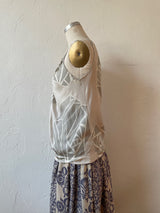 Vintage Robert Rodriguez Grey Silk Twisted Rose Top S/M - We Thieves