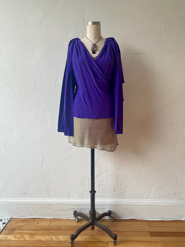 Vintage Robert Rodriguez Sleeveless Royal Purple Silk Fairy Top S/M - We Thieves