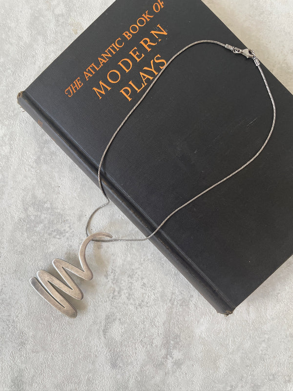 Vintage Mexican Sterling Silver Squiggle Pin/Pendant - We Thieves