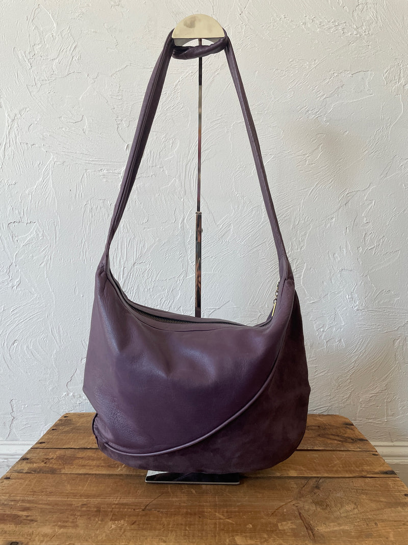 Vintage 1980s Ferragamo Eggplant Purple Leather Handbag - We Thieves