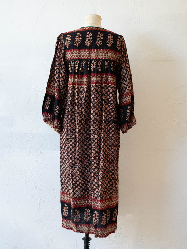 Vintage 1970s Indian Cotton Block Print Dress S/M - We Thieves