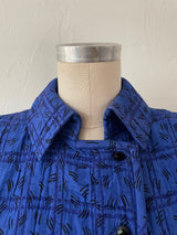 Vintage Ungaro Royal Blue Quilted Peplum Blazer S