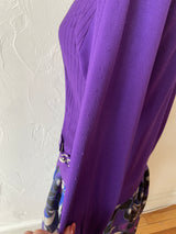 Vintage 1960/70s Purple Rayon Knit Blouse S