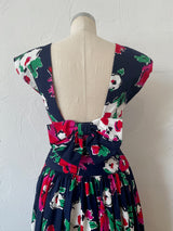 Vintage Patty O'Neil Navy Floral Dress w/ Bow XS - We Thieves
