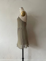 Vintage Mary Green Silk Bias Cut Two-Tone Mini Dress S - We Thieves