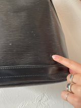 Vintage Louis Vuitton Black Leather Bucket Bag