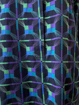 Vintage Marimekko Black & Jewel Tone Print Cotton Dress M/L