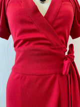 Vintage Diane Von Furstenburg Red Wool Wrap Dress S/M - We Thieves