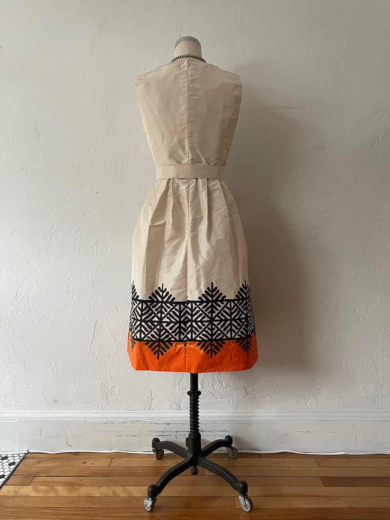 Vintage Oscar De La Renta Boutique Long Sleeve Silk Printed Midi Dress S/M - We Thieves