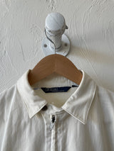 Vintage 90s Polo Ralph Lauren Lightweight White Cotton Twill Jacket S