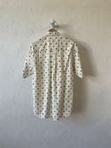 Vintage Oscar de la Renta White Crest Print Button Down M - We Thieves