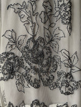 Vintage Silvery Grey Mesh Dress with Floral Beading S/M