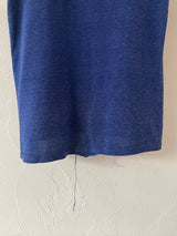 Vintage 1970s Blue and Yellow Thrashed Ringer T-Shirt S/M - We Thieves