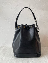 Vintage Louis Vuitton Black Leather Bucket Bag