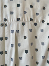 Vintage Oscar de la Renta White Crest Print Button Down M - We Thieves