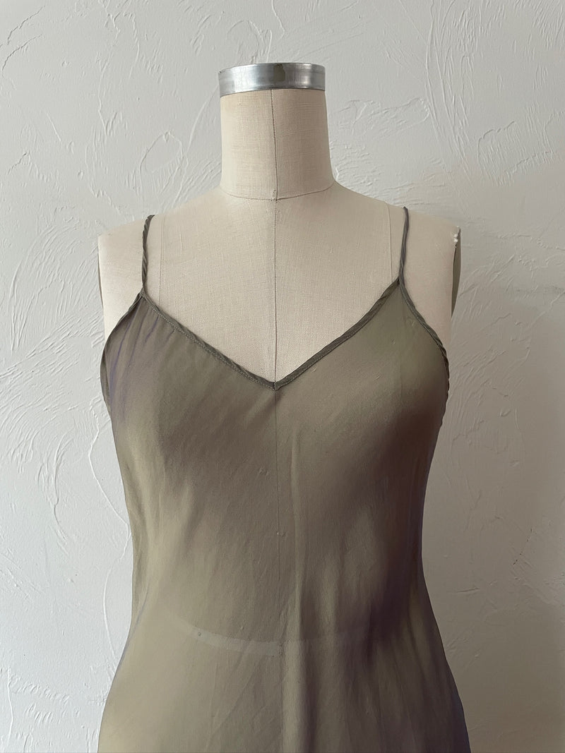 Vintage Mary Green Silk Bias Cut Two-Tone Mini Dress S - We Thieves