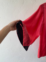 Vintage 1930 Red Satin Bed Jacket Small to Medium