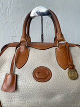 Vintage Dooney & Bourke Cream Pebbled Leather Doctor Bag - We Thieves
